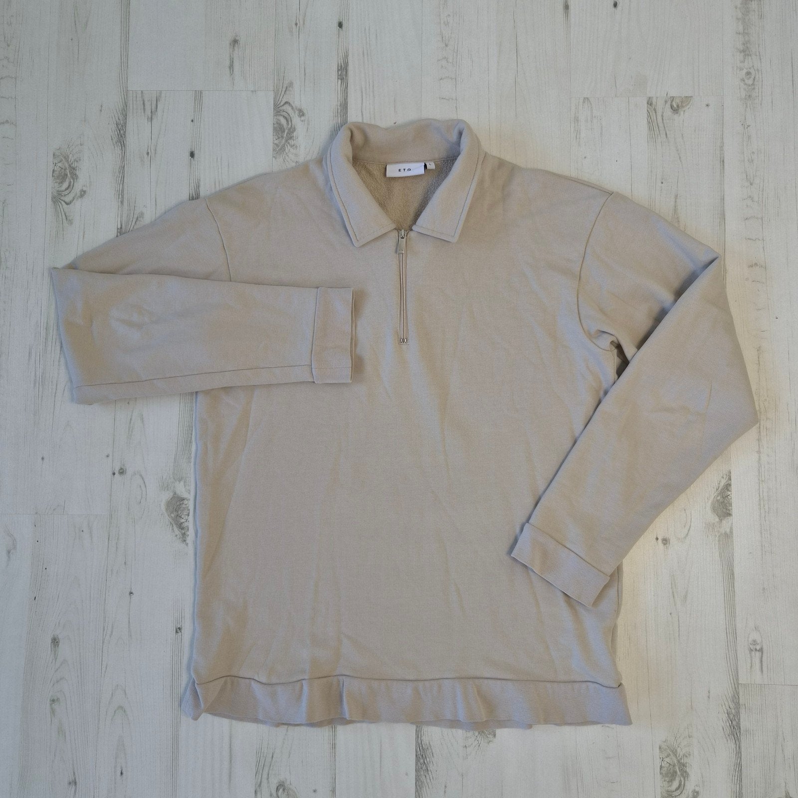 ETQ kwartrits trui pullover heren L beige, ETQ, Maat 52/54 (L), Beige, Ophalen of Verzenden