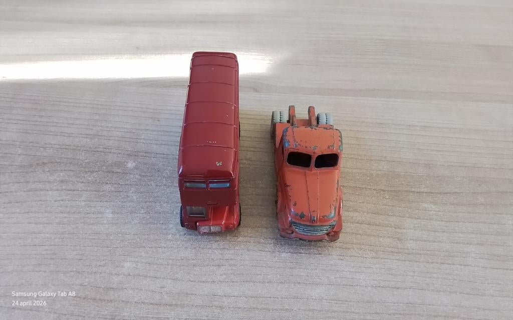 Dinky Toys Dubbeldekker Londen & Oude Truck Oranje, Overige merken, Gebruikt, 1:50 of kleiner, Auto