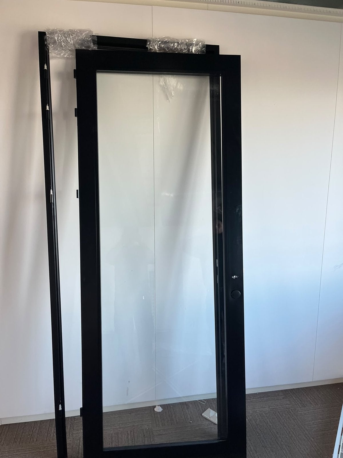 6x Systeemwand kozijn met glasdeur zwart 93x231,5cm, Ophalen, 80 tot 100 cm, 215 cm of meer, Binnendeur