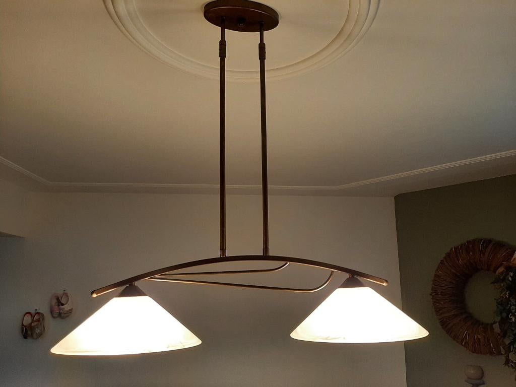 Hanglamp, Ophalen, Zo goed als nieuw, Glas, 50 tot 75 cm