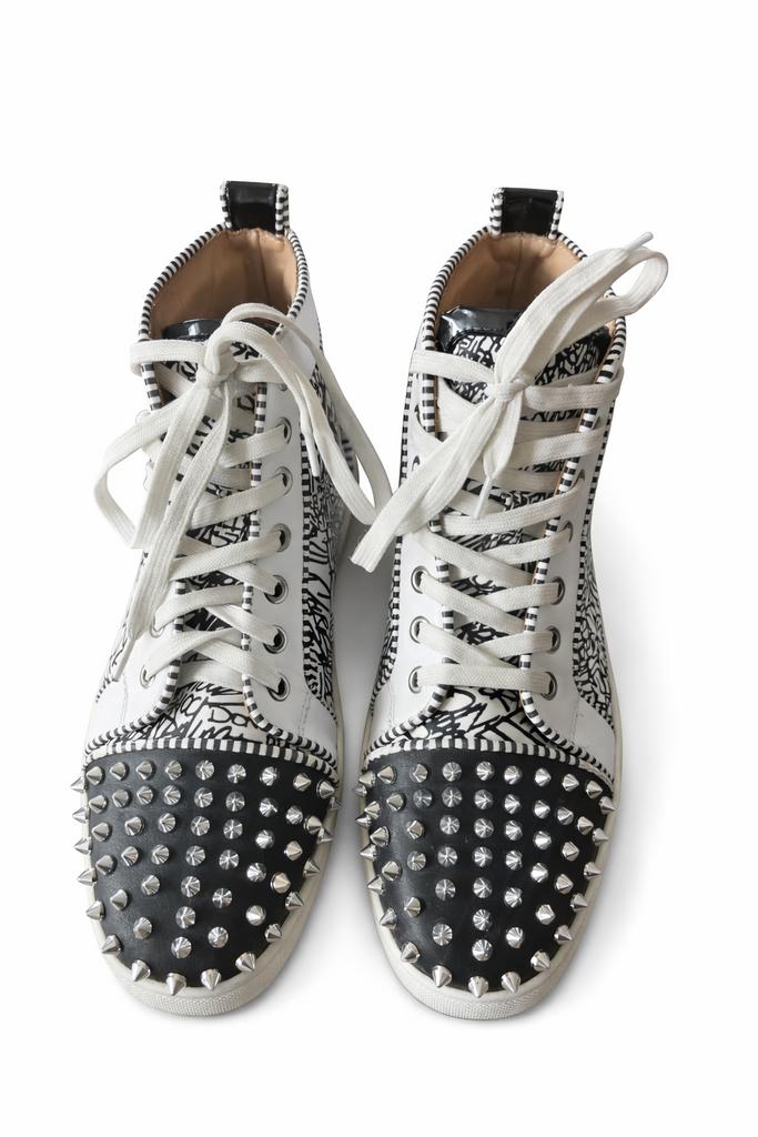 Christian Louboutin Orlato Spikes sneakers zwart wit, Zwart, Ophalen of Verzenden, Sneakers of Gympen, Gedragen