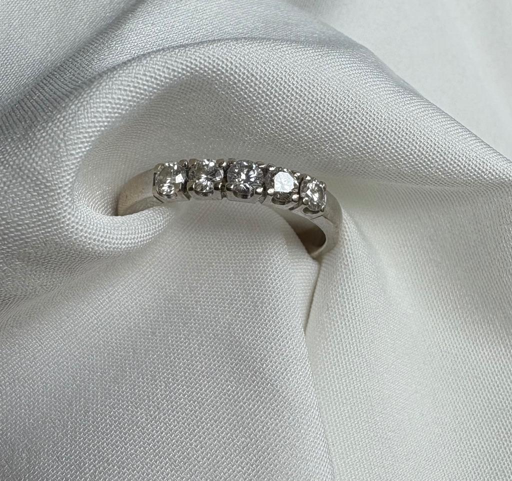 Witgouden Diamanten ring, 18 tot 19, Gebruikt, Ophalen of Verzenden, Dame