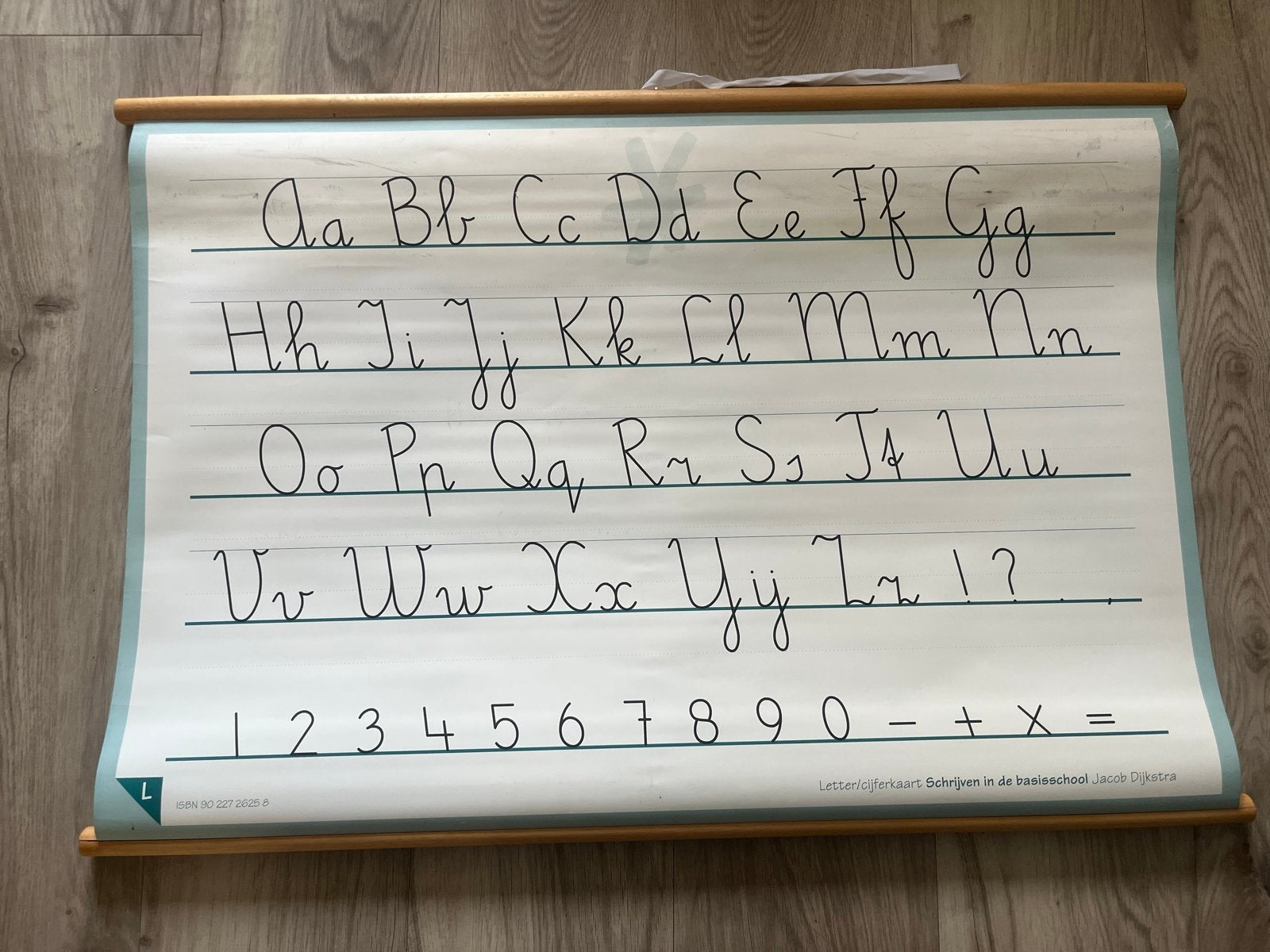 Vintage Letter- en Cijferkaart Schrijven Basisschool, Ophalen, Overige thema's