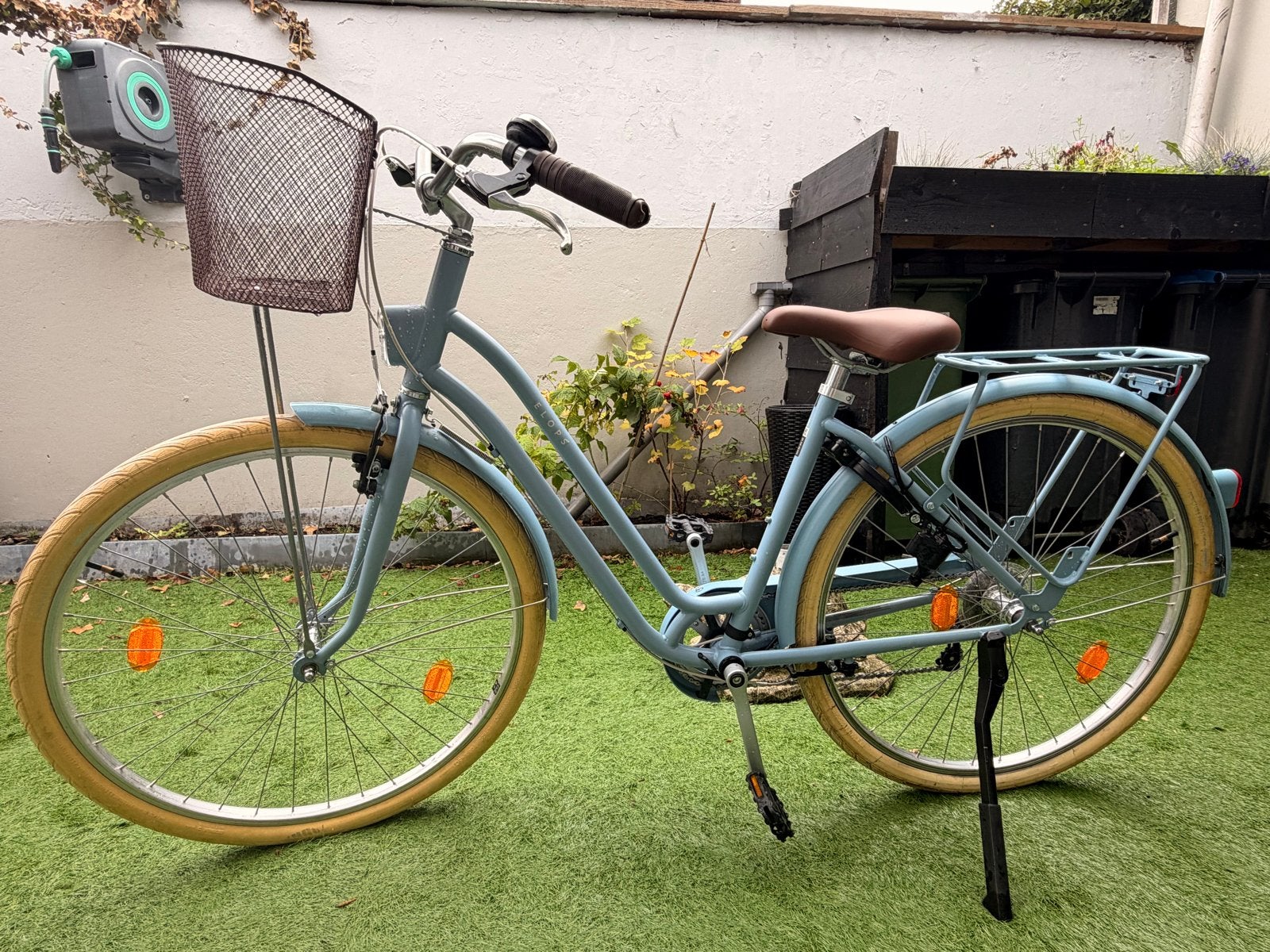 Stadsfiets Elops Classic 520 met mandje en 6 versnellingen, Fietsen en Brommers, Overige merken, Velgrem, Versnellingen, Ophalen of Verzenden