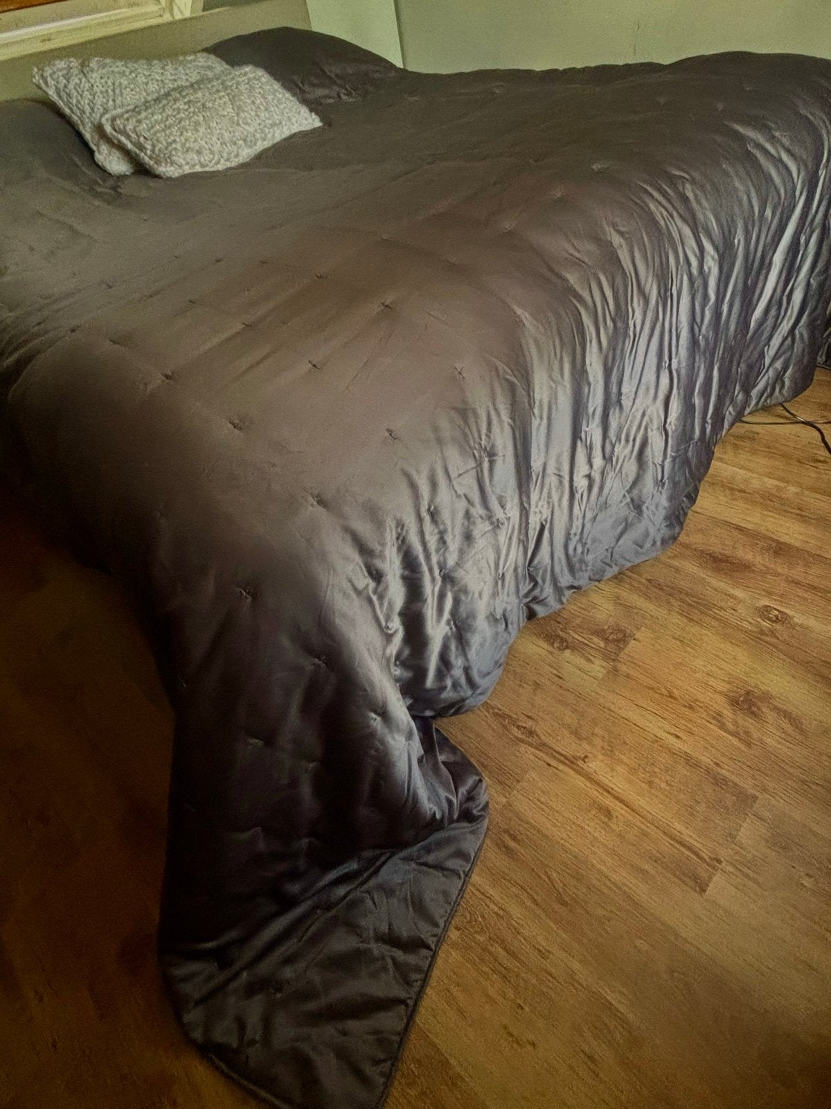 Jamaica Bedsprei Antraciet Grijs Glanzend XL (2x2m), Tweepersoons, Ophalen of Verzenden, Grijs, Deken of Dekbed