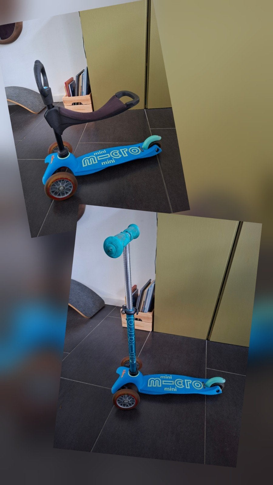 Micro Mini Step met zitje - Blauw, Fietsen en Brommers, Ophalen, Gebruikt, Gewone step, Micro Mini