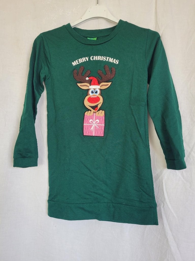 Leuke groene kersttrui mt 128/134 merk Merry Christmas, Meisje, ., Trui of Vest, Ophalen of Verzenden