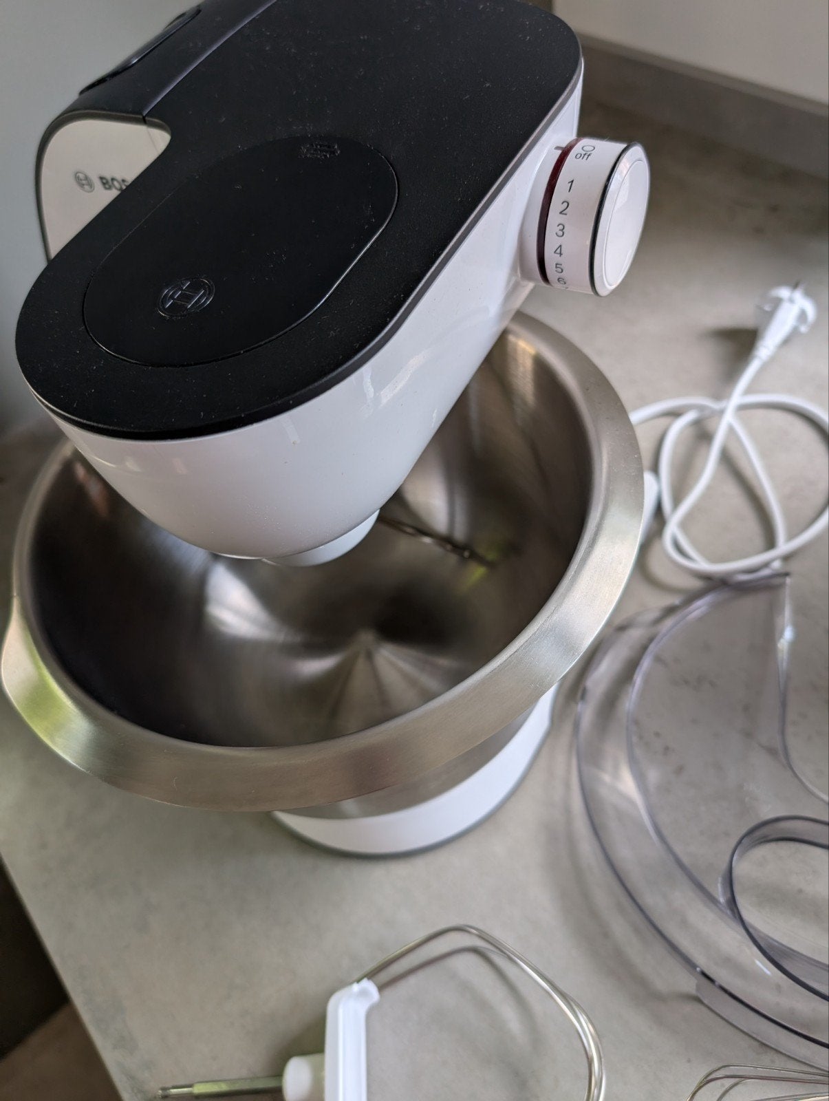 Bosch MUM5 - MUM54A00 - Keukenmachine - 900W - 3.9L - Wit/Zw, Ophalen, Zo goed als nieuw, 3 snelheden of meer
