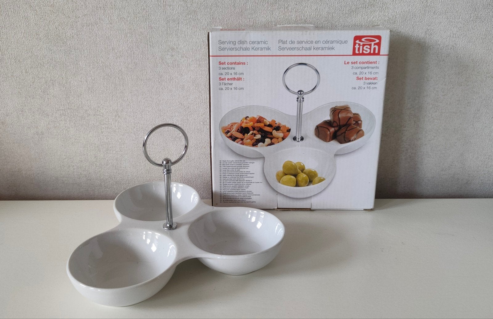 Nieuwe ongebruikte etagère voor bonbons of kleine hapjes, Overige merken, Keramiek, Nieuw, Ophalen of Verzenden