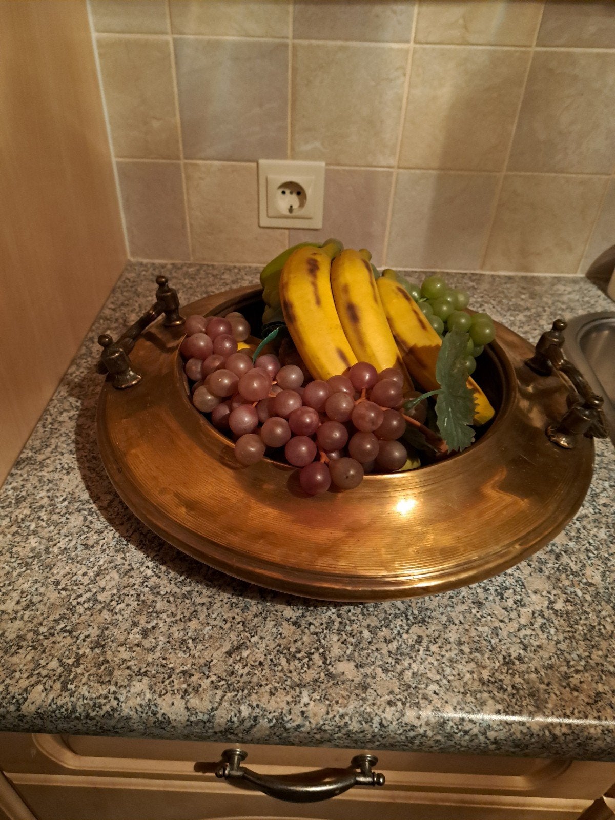 oude koperen  fruitschaal, Ophalen