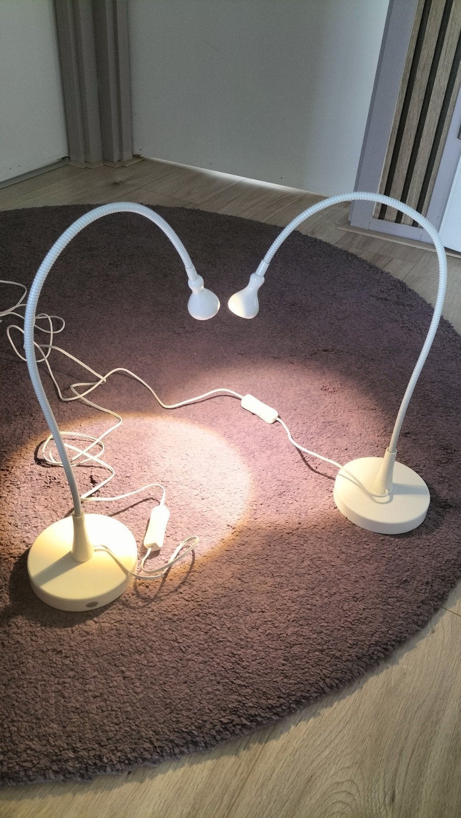 Twee zilver Ikea Jansjo tafellampen, Zilver, Ophalen of Verzenden, IKEA