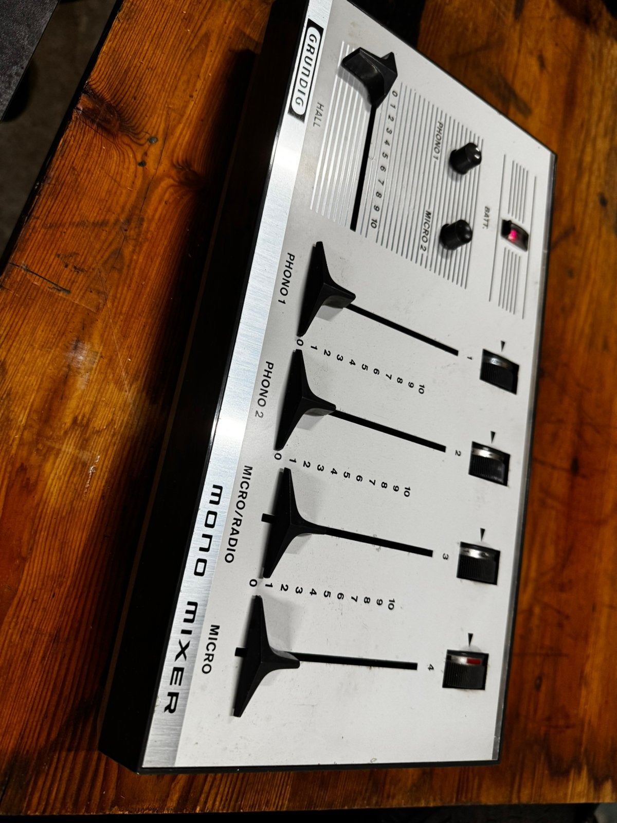 Antieke Grundig Mono Mixer - Vintage Audio Mengpaneel, Ophalen, Gebruikt, Minder dan 5 kanalen, Microfooningang