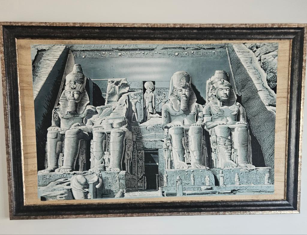 Groot ingelijst papyrus schilderij uit Egypte, Ophalen