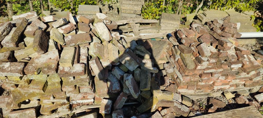 Oude rode bakstenen, Doe-het-zelf en Verbouw, Metselstenen, Ophalen, Gebruikt, Bakstenen