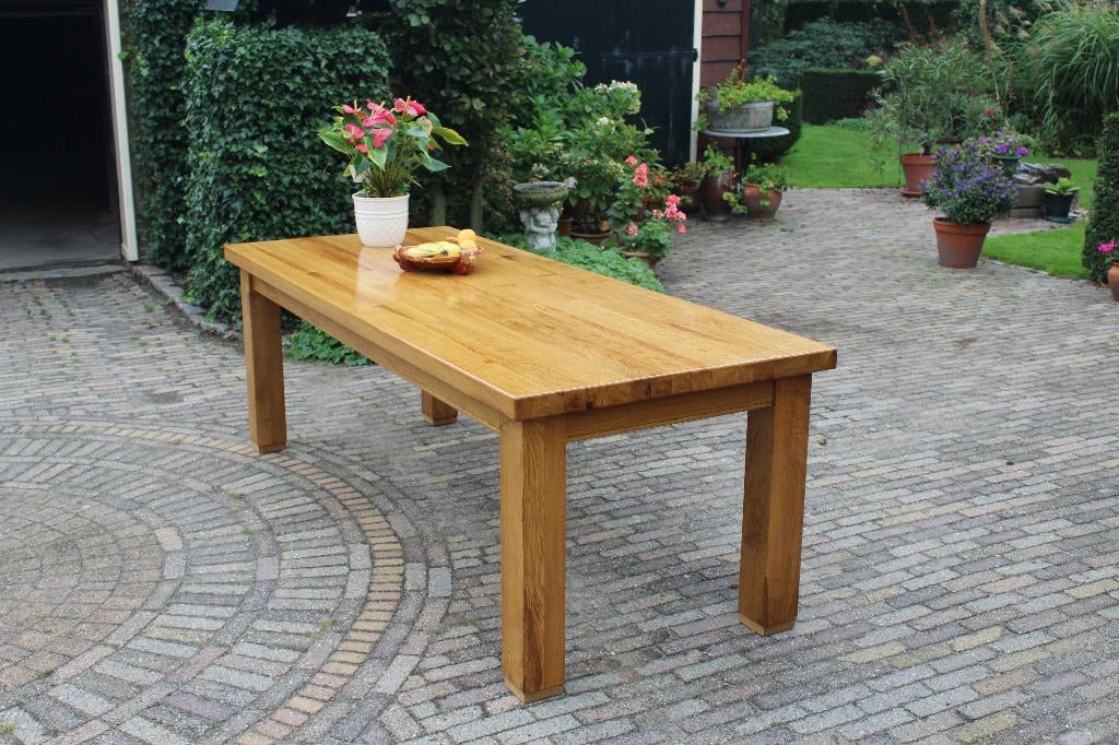 Massieve eiken houten tafel, Huis en Inrichting, Tafels | Eettafels, Ophalen, Eikenhout, 50 tot 100 cm, Rechthoekig