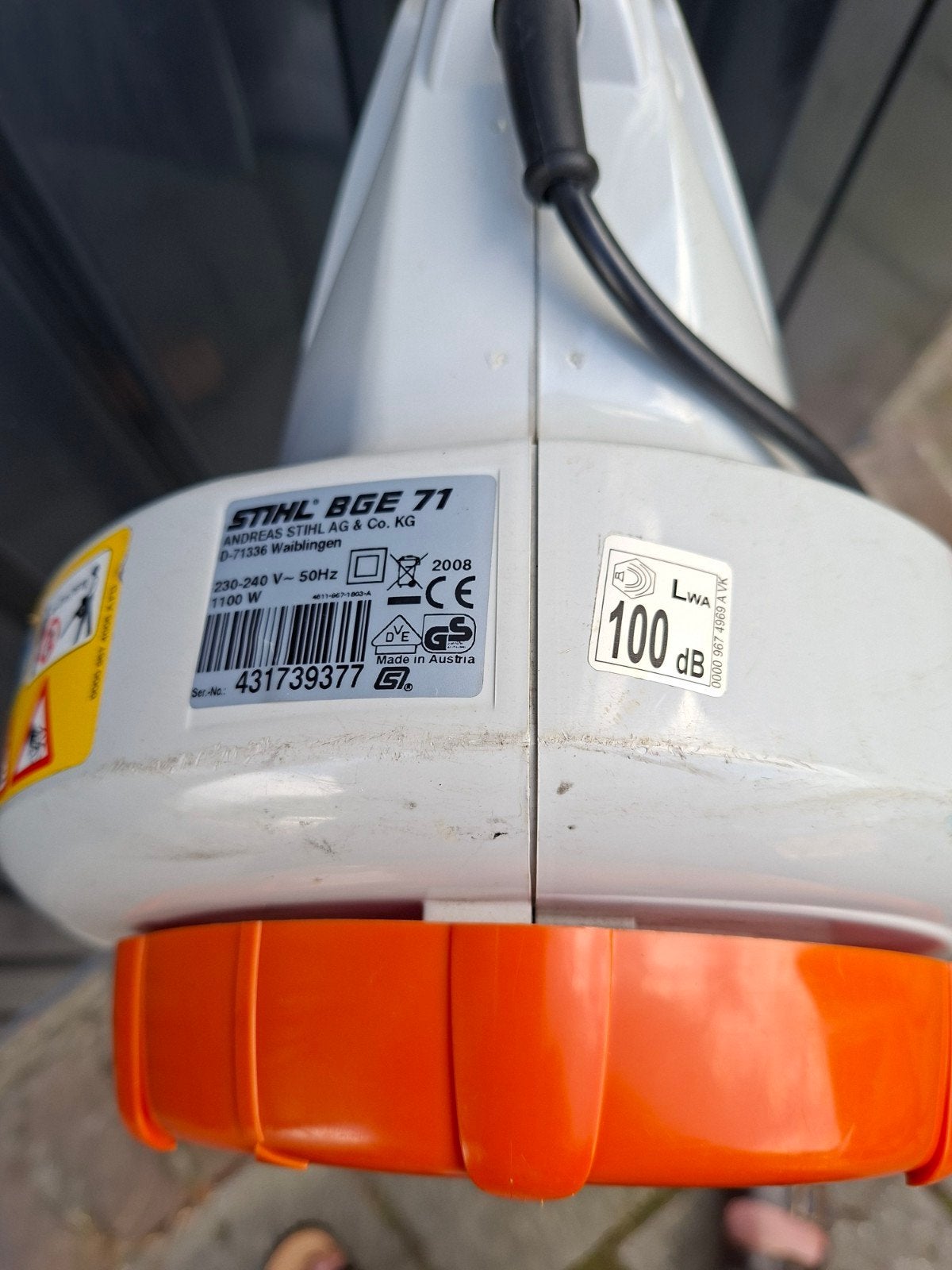 Stihl BGE 71 Elektrische Bladblazer - Zo goed als nieuw, Stihl, Handgedragen, Ophalen of Verzenden, Zo goed als nieuw