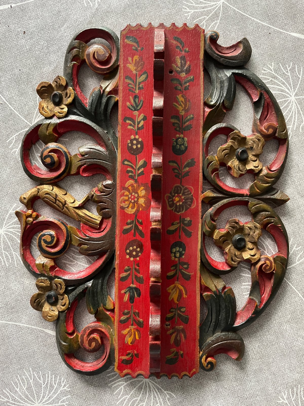 Antiek Hindelooper Pijpen/Lepelrekje - Houtsnijwerk, Ophalen of Verzenden
