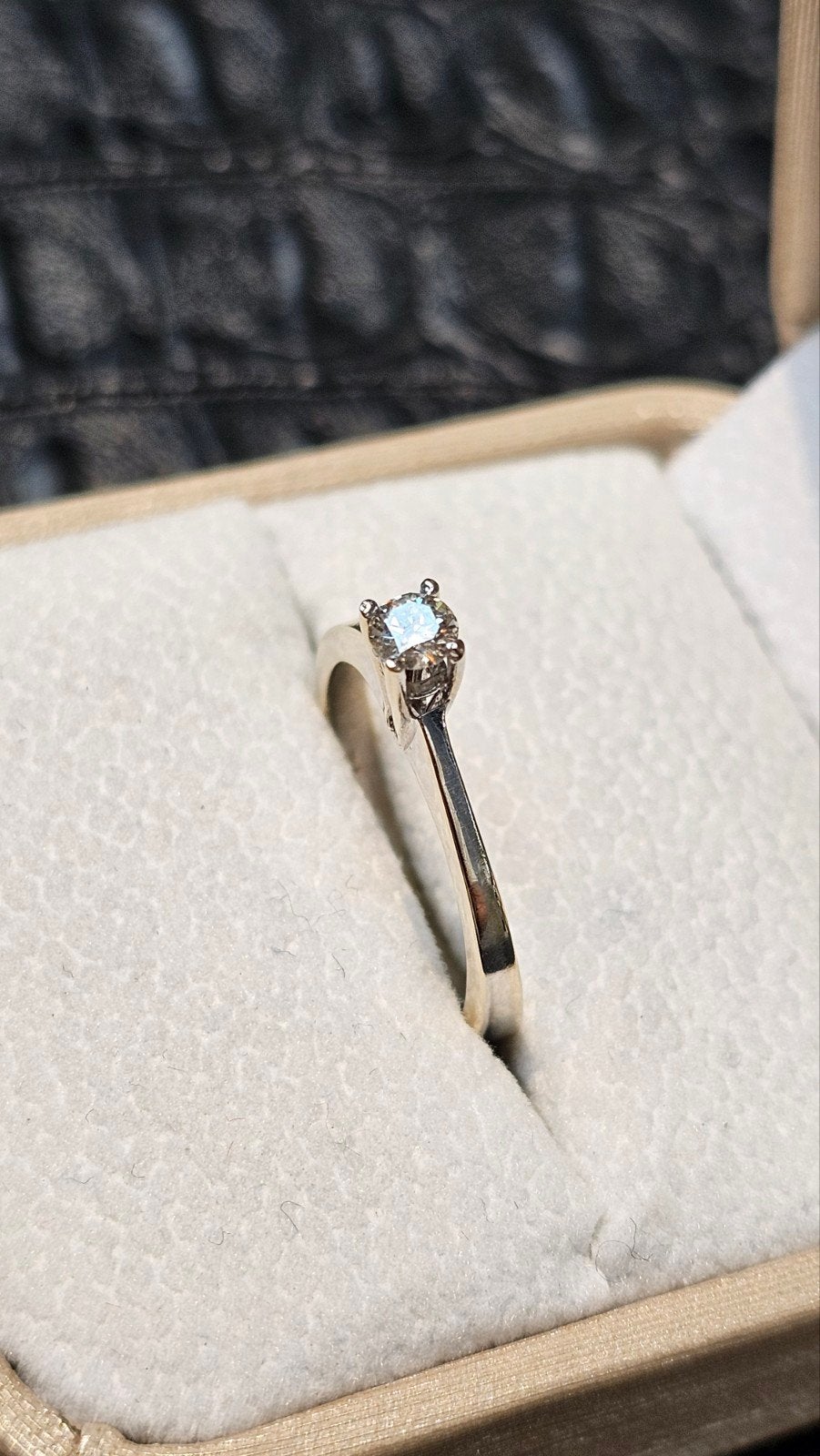 Diamant solitair 18k witgouden ring 0.24ct, Wit, Nieuw, Ophalen of Verzenden, 17 tot 18