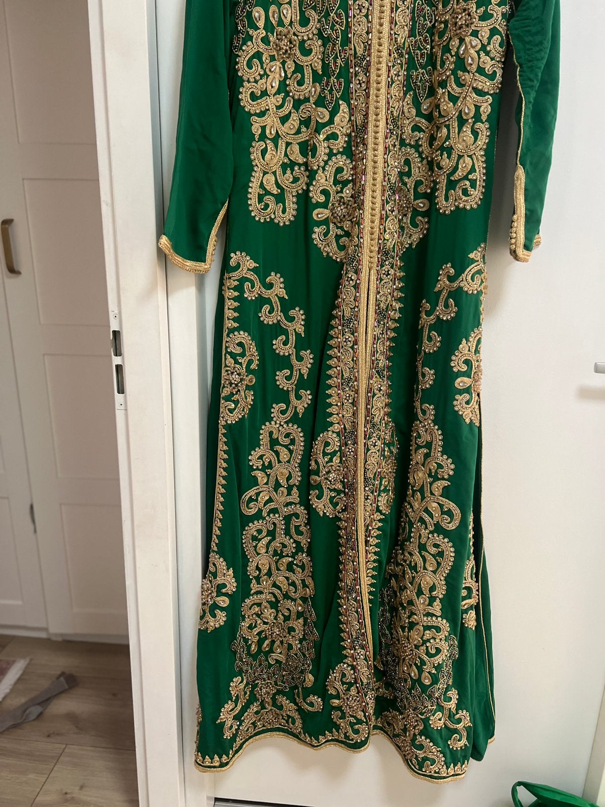 Prachtige koningsgroen marokkaanse Taksita, Kleding | Dames, Gelegenheidskleding, Galajurk, Maat 46/48 (XL) of groter, Ophalen of Verzenden
