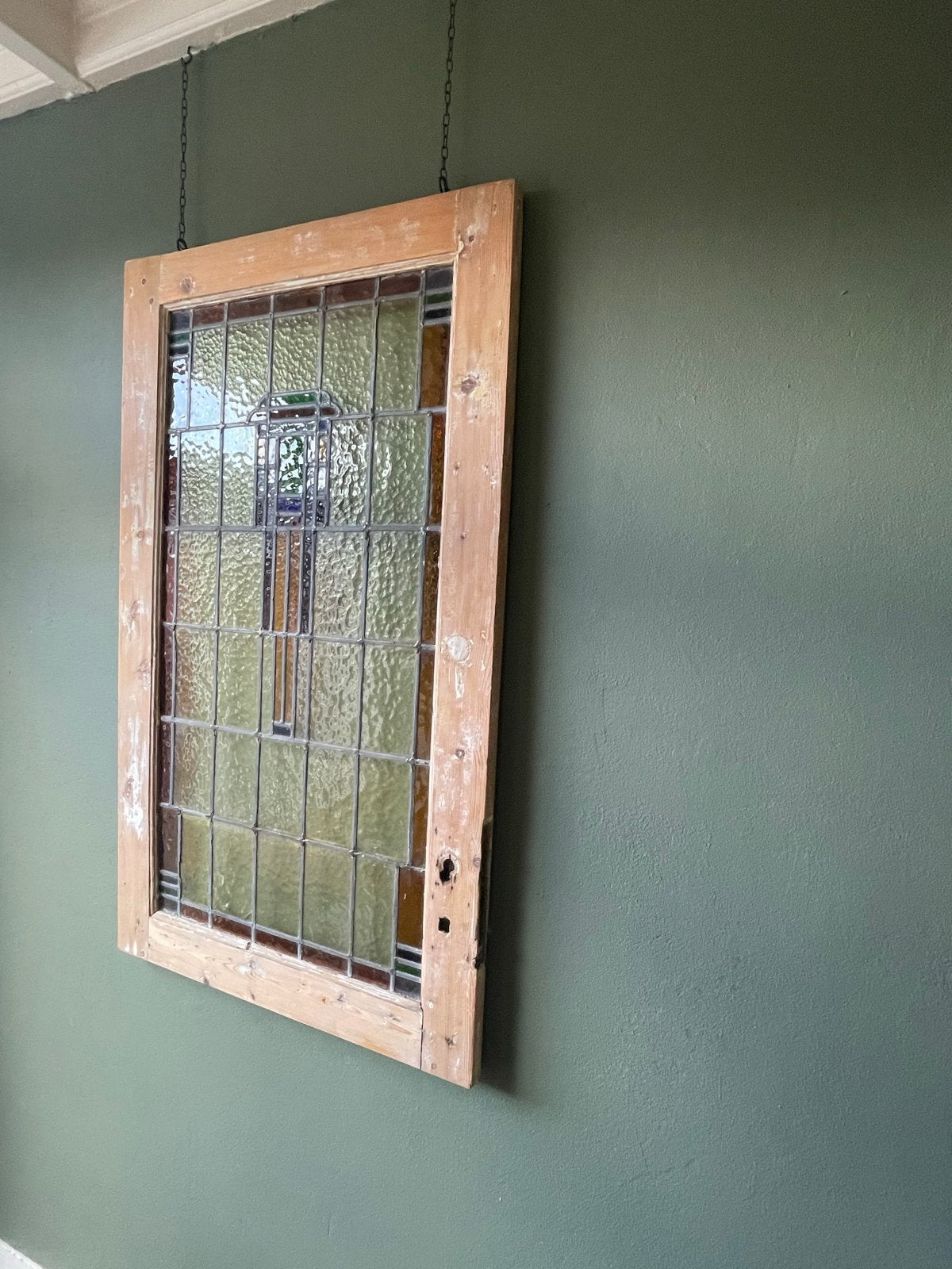 Prachtig Glas in Loodraam - 135x80 cm, Ophalen, Gevelraam of Ruit, Gebruikt, Glas in lood