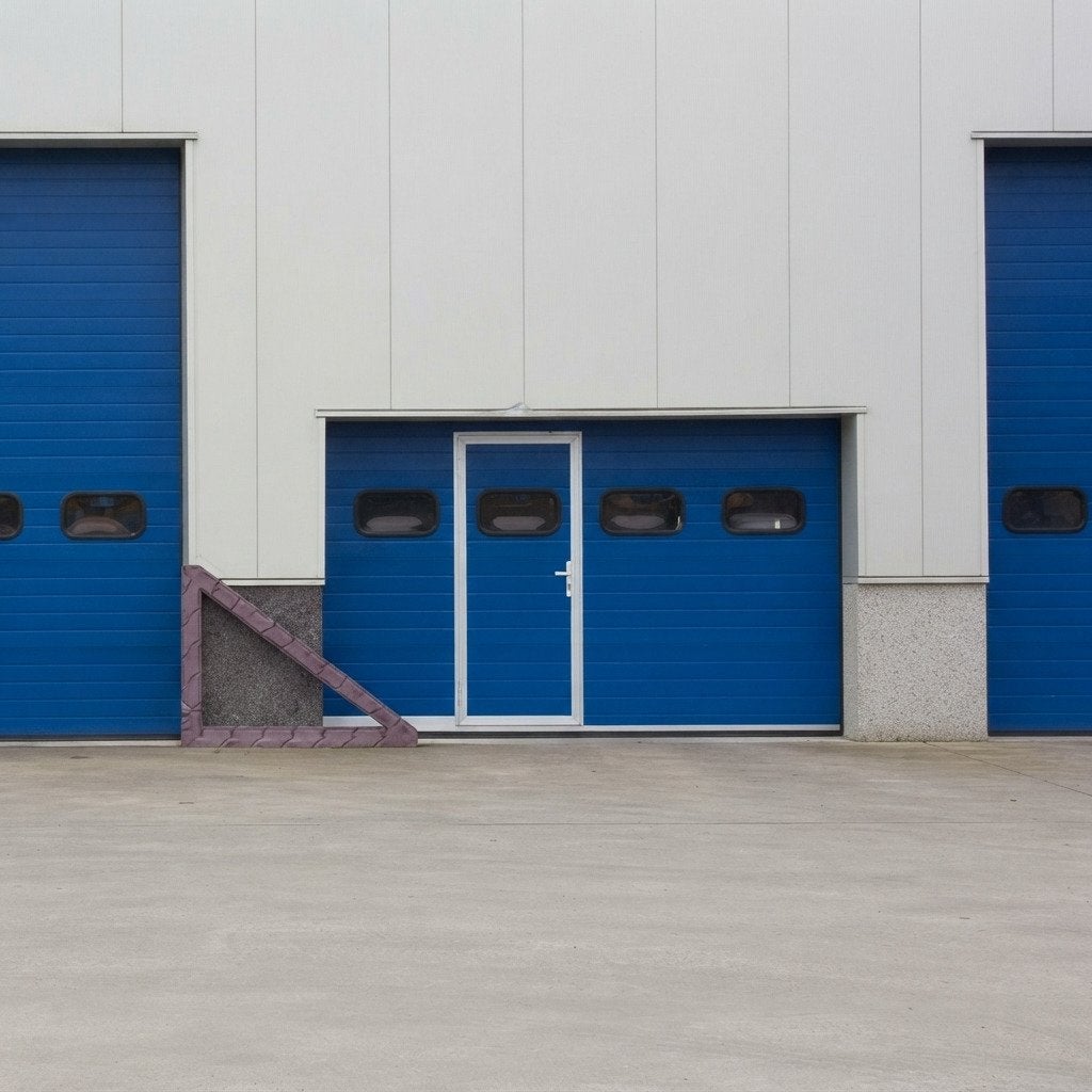 Blauwe Garagedeur met Loopdeur en Ramen, Doe-het-zelf en Verbouw, Deuren en Horren, Ophalen, Gebruikt, P, P