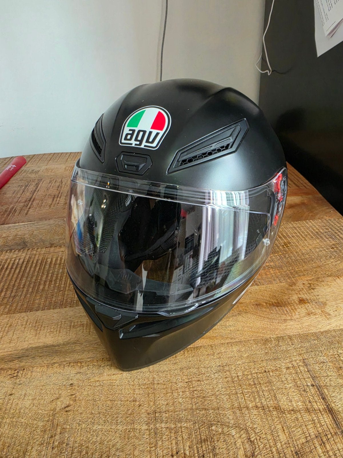 AGV Integraalhelm - Mat Zwart met Extra Vizier, M, Heren, Ophalen of Verzenden, Tweedehands