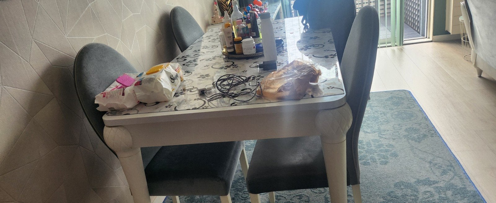 Eet tafel turkse merk istikbal 150 4 stoel  40, Ophalen of Verzenden