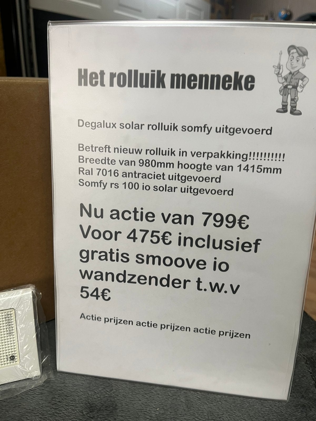 Degalux solar rolluik nieuw ACTIE PRIJS 400€, Doe-het-zelf en Verbouw, Ophalen, Nieuw, Minder dan 100 cm, 100 tot 150 cm