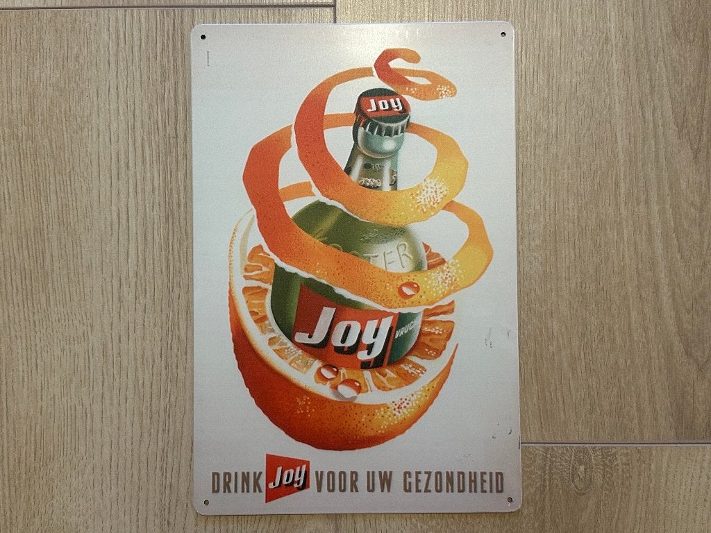Reclamebord Joy Limonade 20x30, Ophalen of Verzenden, Zo goed als nieuw, Reclamebord