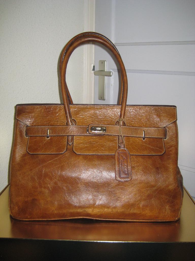 Vintage ruime  leder weekend/reis tas, model Birkin, 40 tot 60 cm, 30 cm of meer, Gebruikt, Overige kleuren