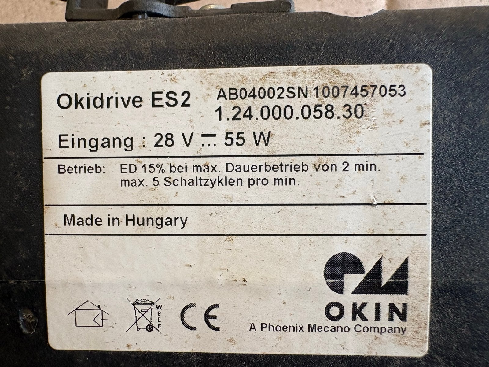 Okin Okidrive ES2 Lineaire Actuator 28V 55W,  de Toekomst, Ophalen of Verzenden, Gebruikt