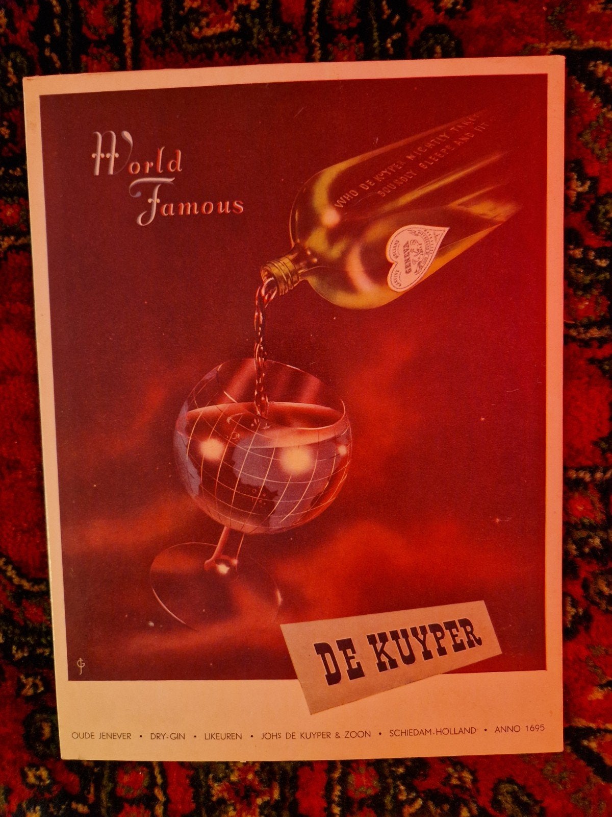 De Kuyper oude jenever karton mint, Ophalen of Verzenden, Reclamebord