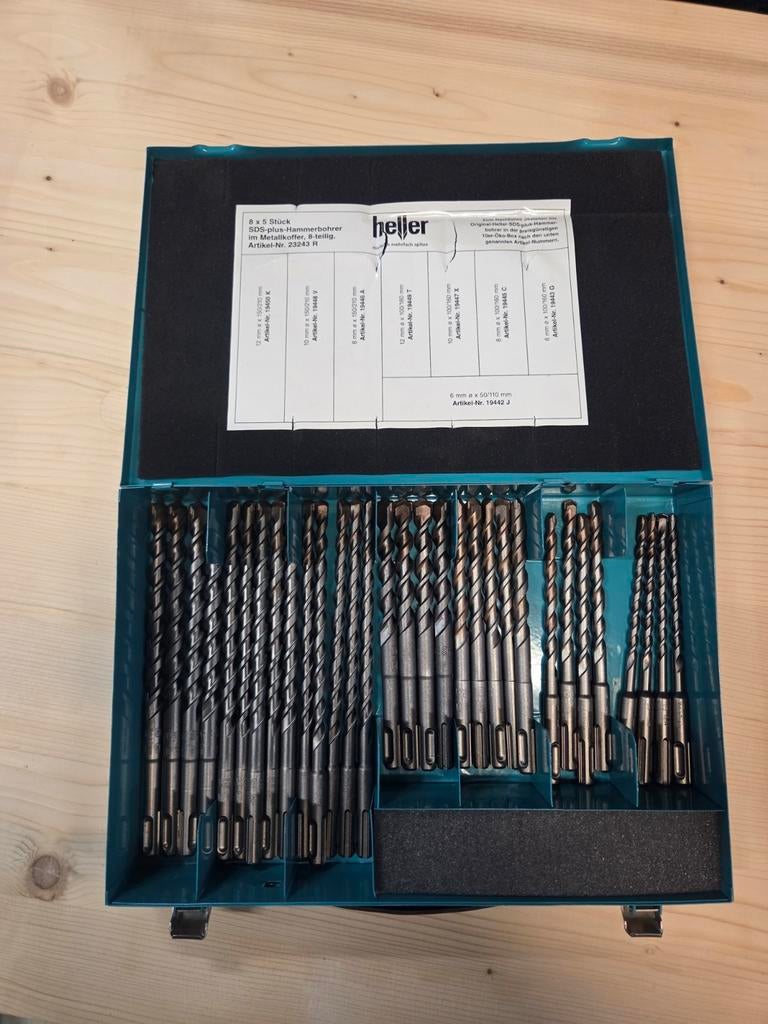 Heller SDS-plus hamerboor set - 8-delig, Ophalen of Verzenden, Gebruikt, Boor- en/of Breekhamer, Klopboormechanisme