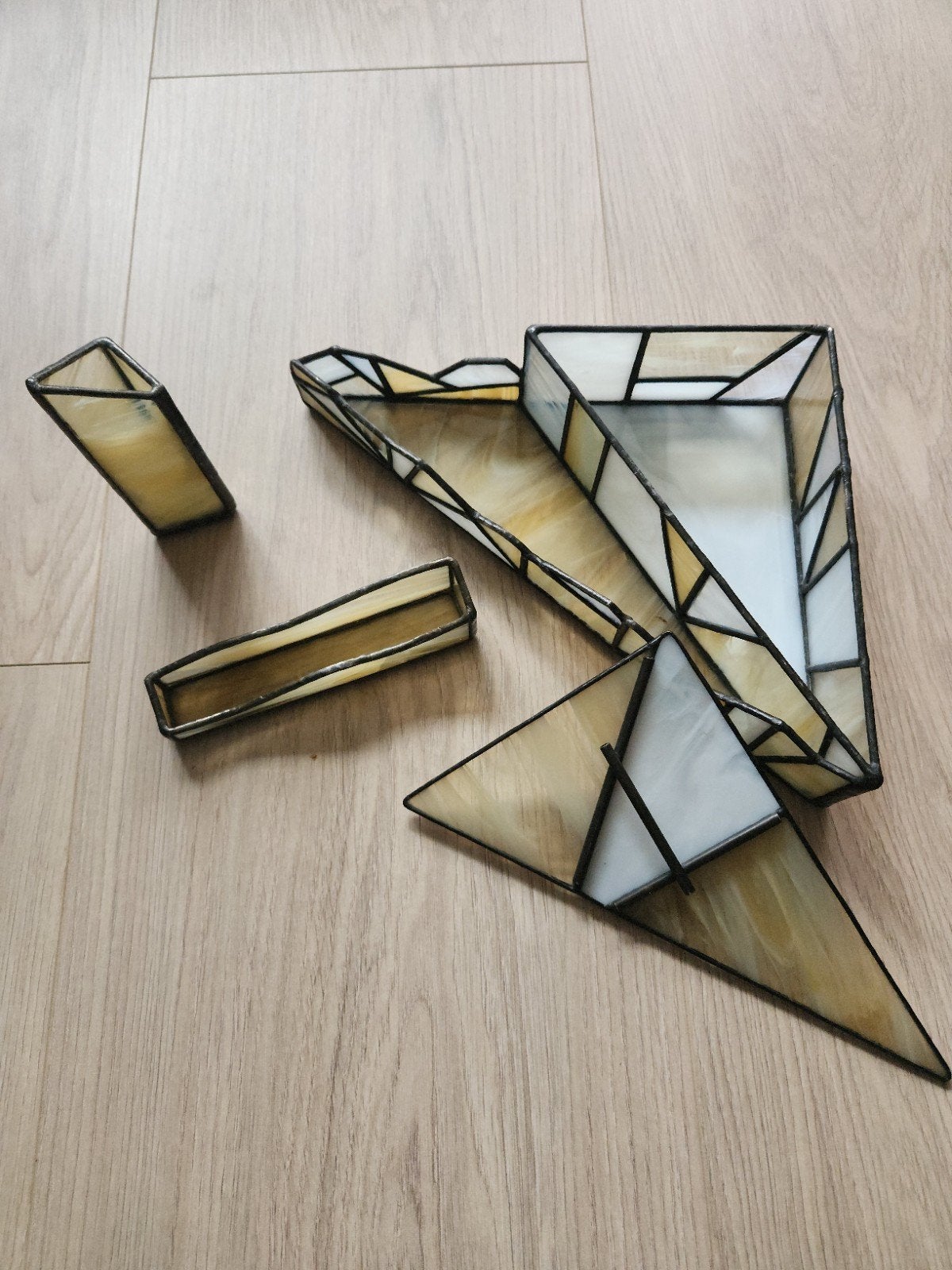 glas in lood bereau accessoire, Ophalen of Verzenden, Zo goed als nieuw, Glas, Klassiek