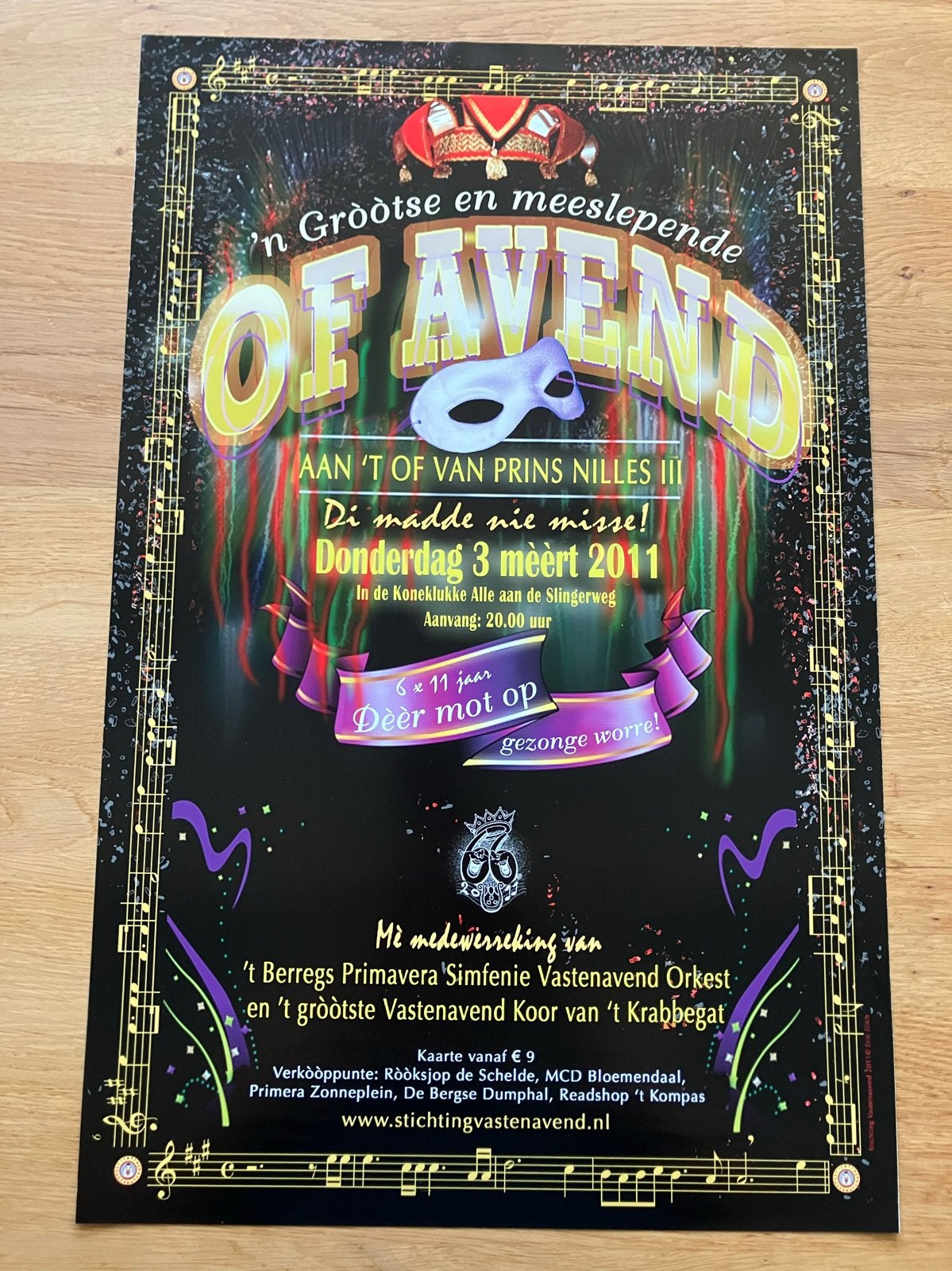Vastenavend poster ofavend 2011, Ophalen, A1 t/m A3