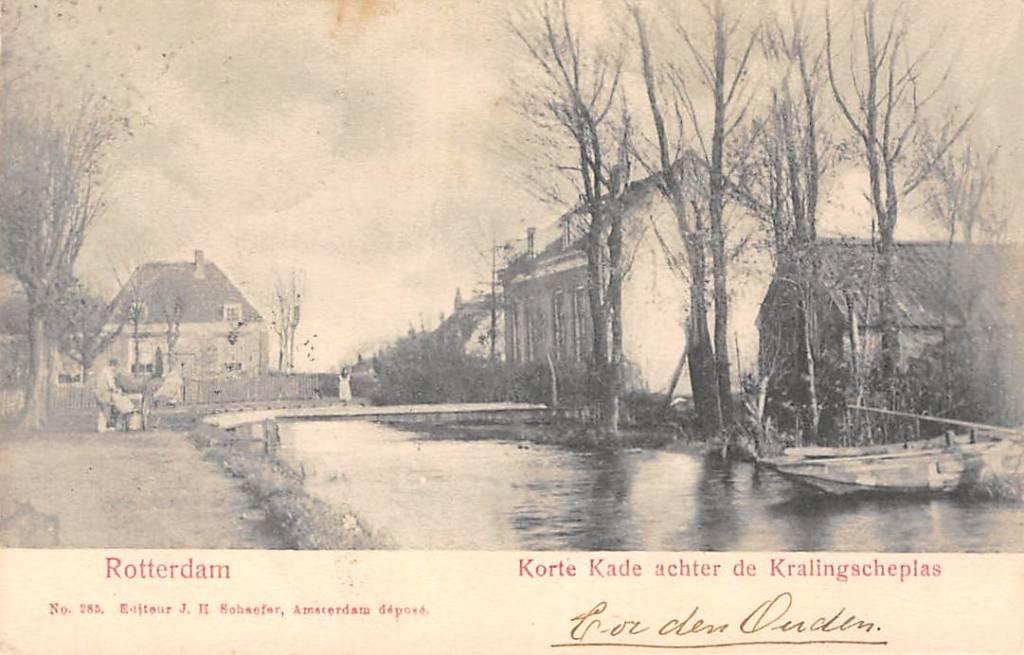 Rotterdam Korte Kade achter de Kralingscheplas 1900, Ophalen of Verzenden, Voor 1920, Gelopen, Zuid-Holland