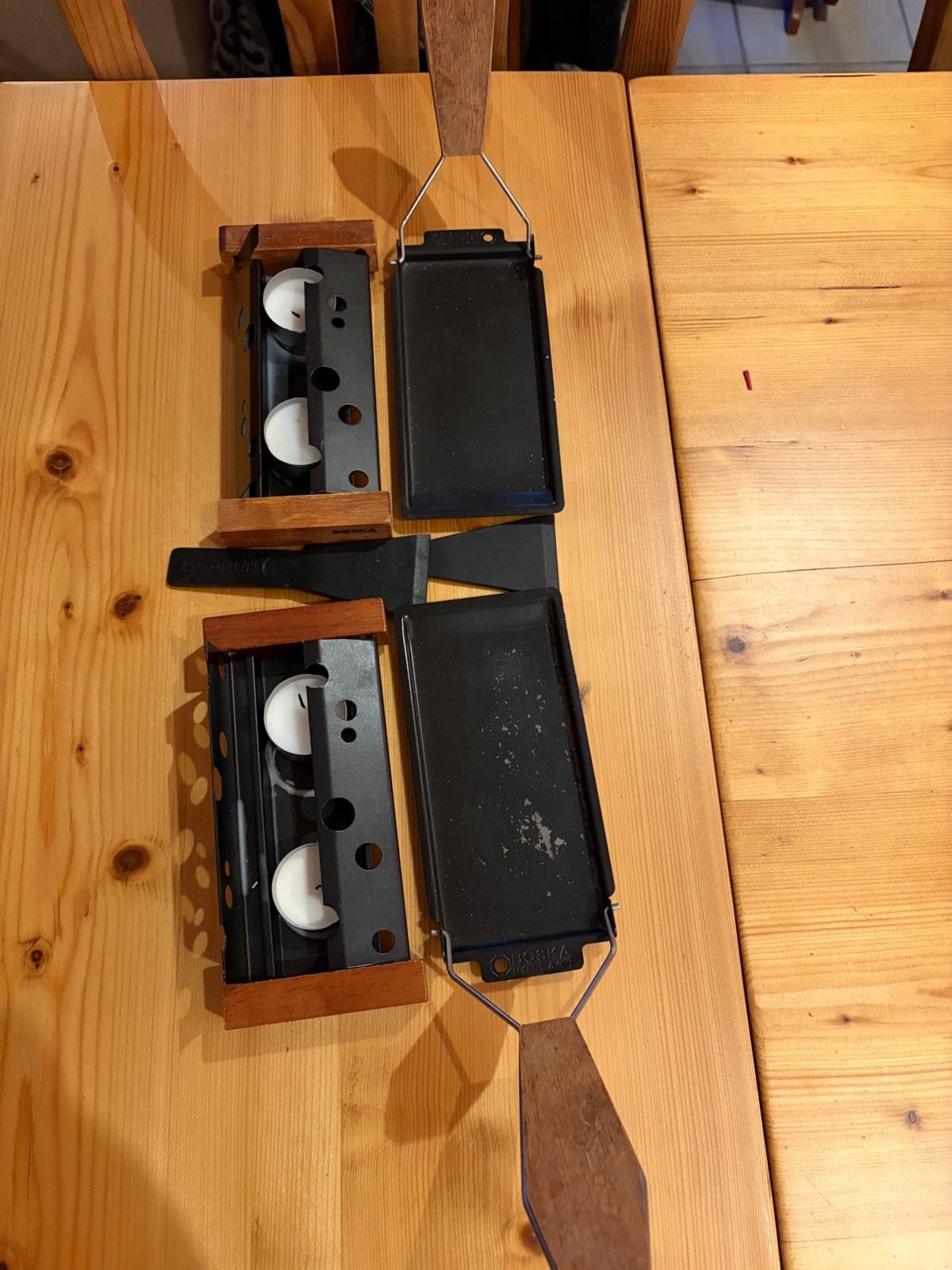 2 raclette een persoons Boska partyclette to go, Ophalen of Verzenden, Metaal, Overige merken, Overige typen