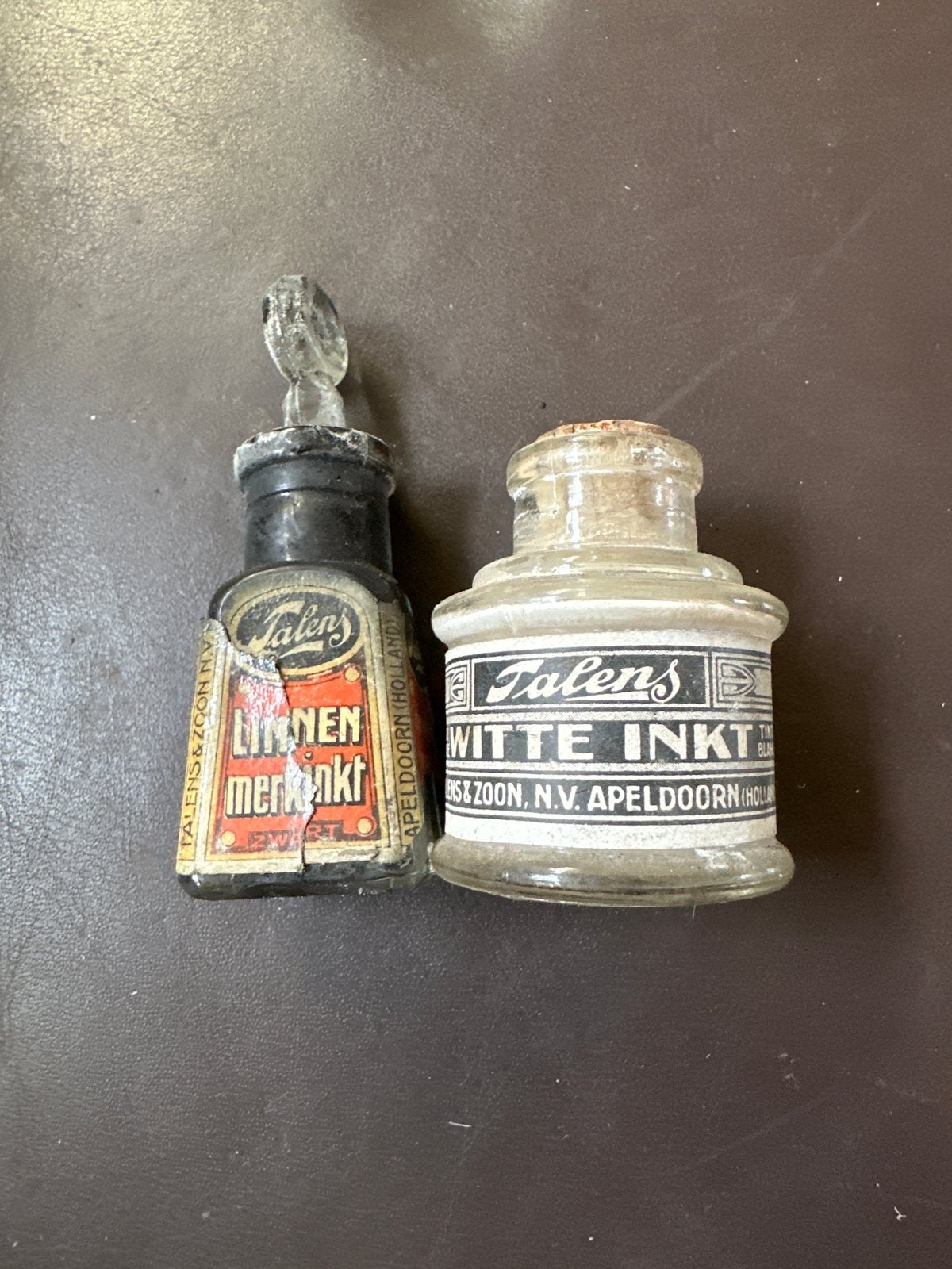 Antieke Talens Inktpotjes - Linnen en Witte Inkt, Antiek en Kunst, Ophalen of Verzenden