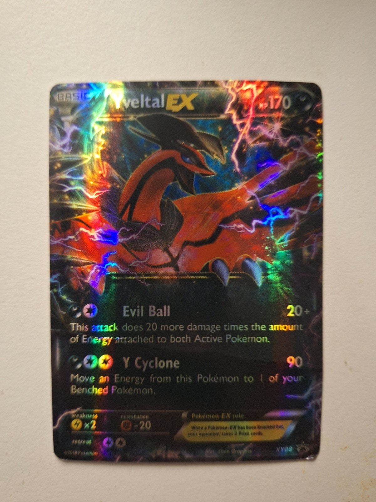 Pokémon Yveltal EX 170 HP Full Art Foil Kaart, Ophalen of Verzenden, Gebruikt, Losse kaart, Foil