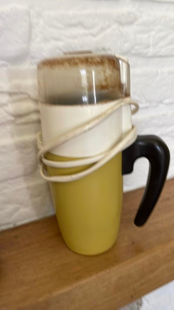 Retro Vintage Douwe Egberts bonenmaler, Ophalen, Gebruikt, Geel