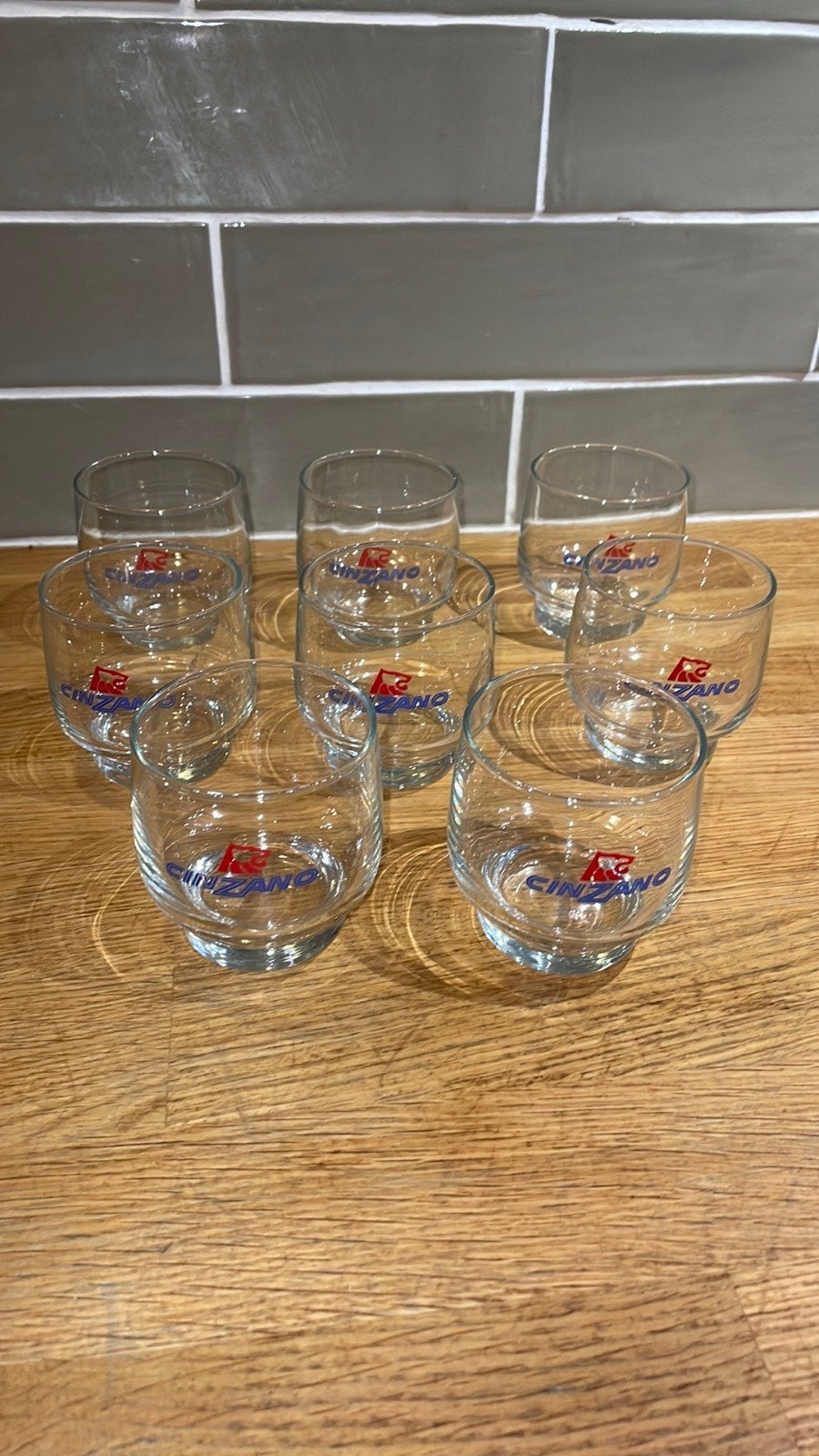 Set van 8 Vintage Cinzano Glazen, Verzamelen, Ophalen of Verzenden