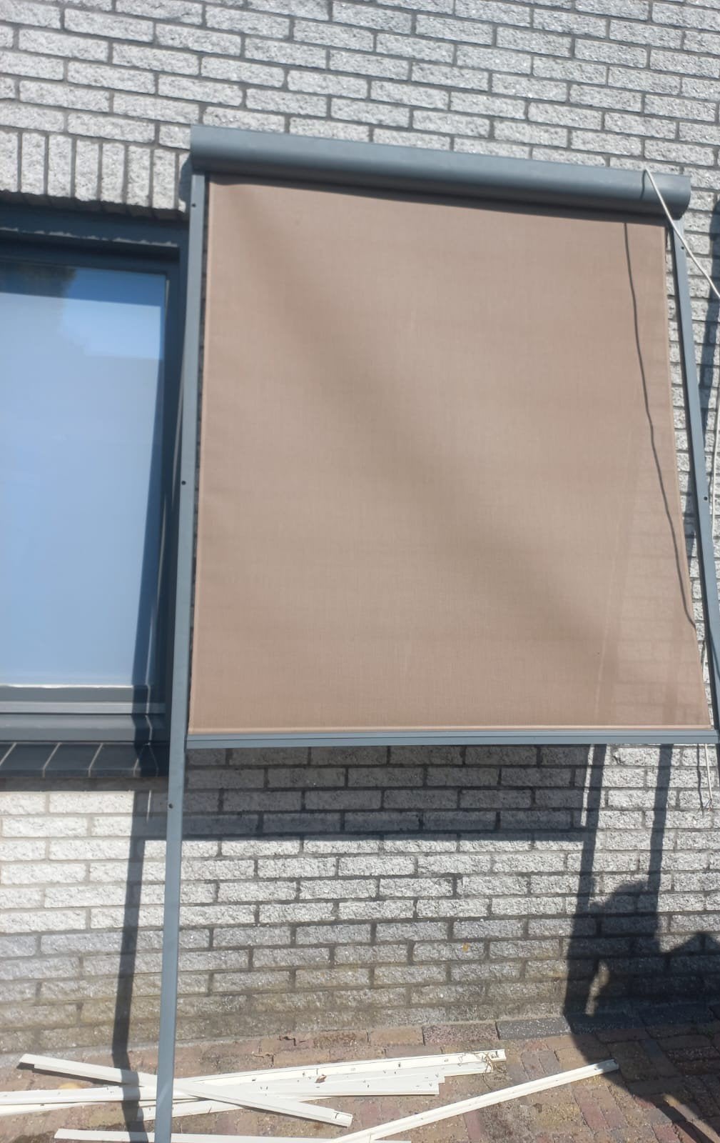 Screen zonwering 245x131,5 cm electrische, Tuin en Terras, Ophalen, Gebruikt, Minder dan 250 cm, 150 tot 300 cm