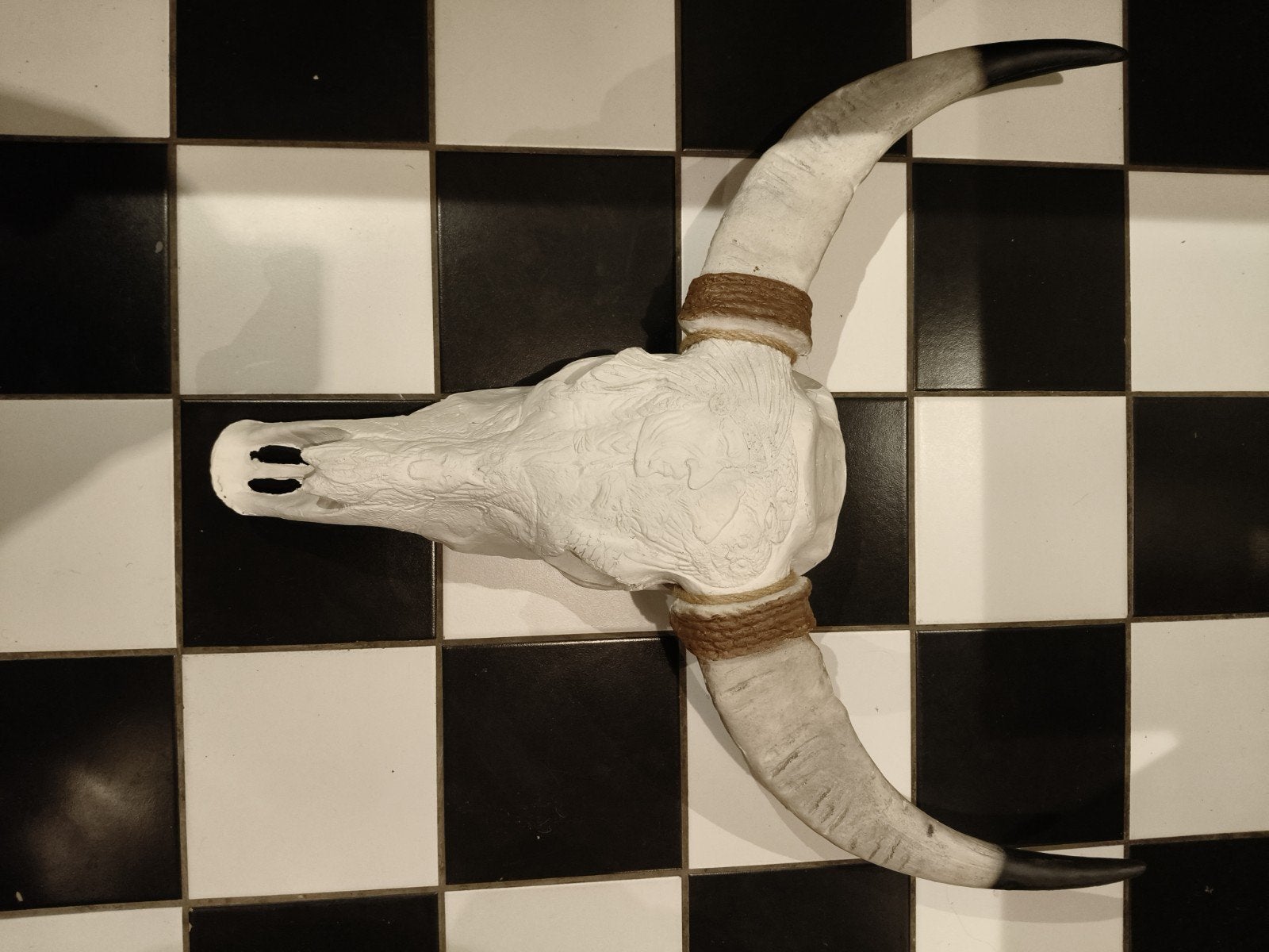 Muurdecoratie Stierenkop met Indiaans Motief, Ophalen, Gebruikt, Vintage, Decoratieobject