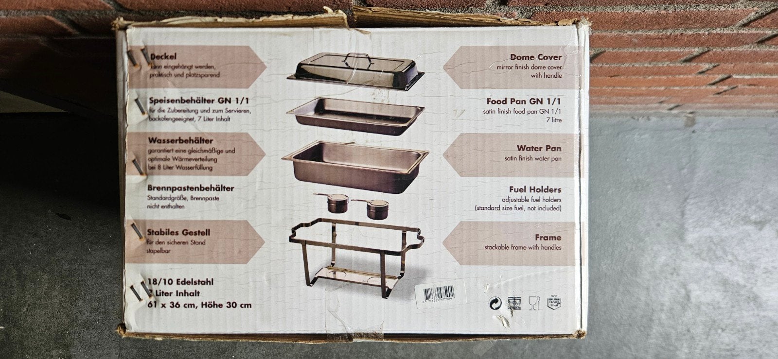 Chafing dish set - 2 stuks - Gebruikt, Ophalen, Zilver, Metaal, Overige typen