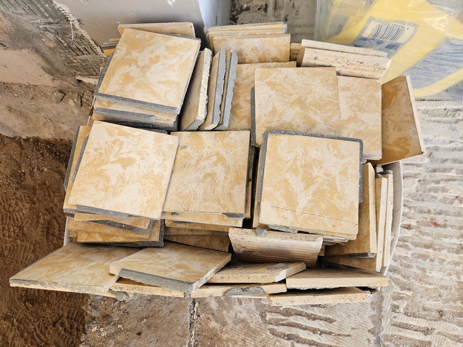 vintage retro tegels jaren 50 10x10cm +- 60 stuks, Ophalen, Minder dan 20 cm, Minder dan 5 m², Wandtegels