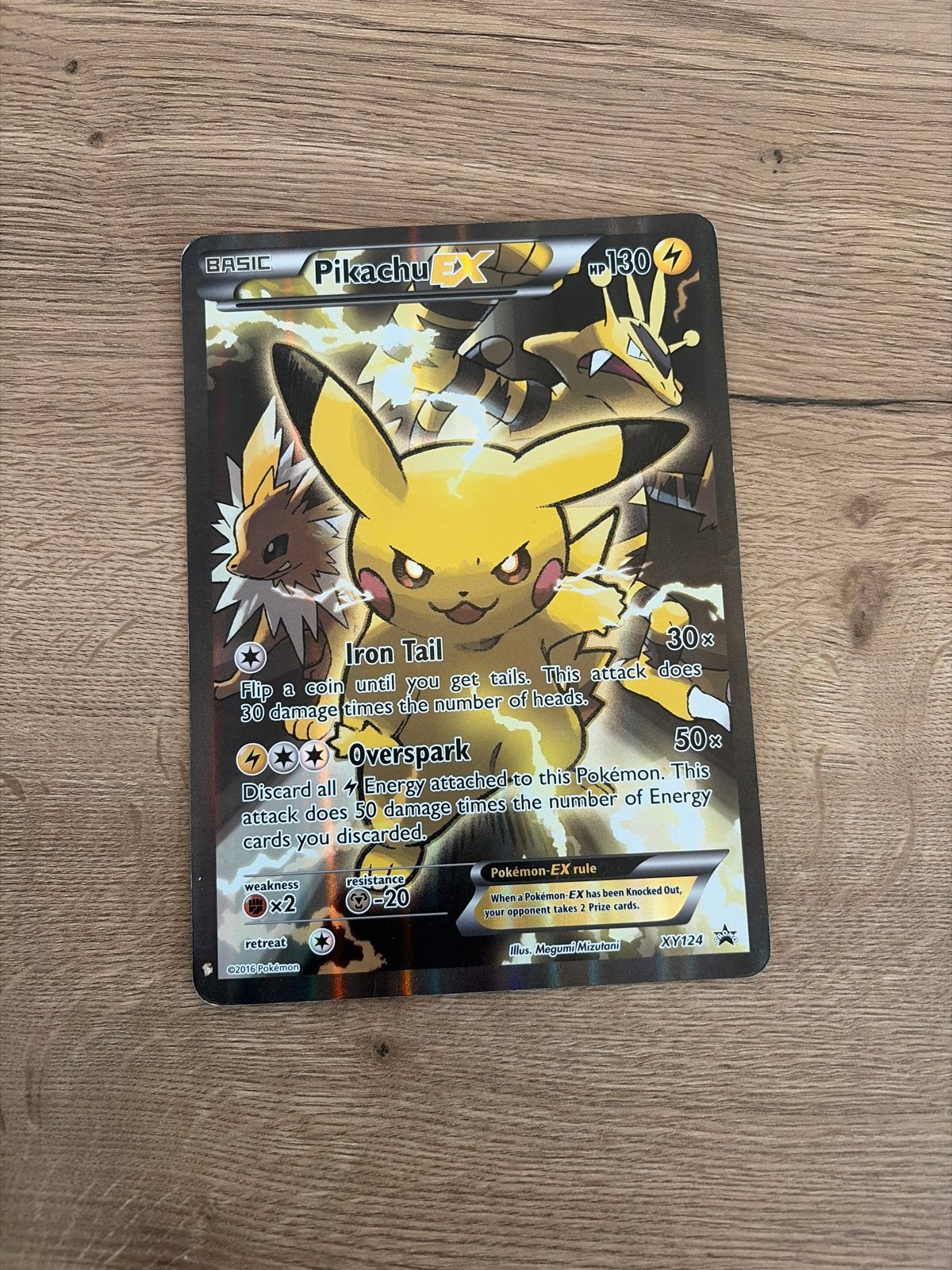 Jumbo Pikachu EX Promo Kaart - Zeldzaam en Groot!, Ophalen of Verzenden, Zo goed als nieuw, Losse kaart, Foil