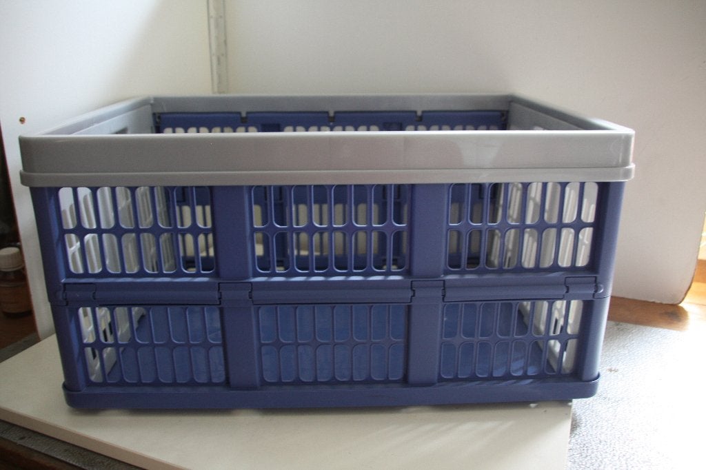 Vouwkrat blauw met grijze en blauwe zijwanden.Tontarelli, Opvouwbaar, 50 tot 75 cm, Minder dan 35 cm, Ophalen of Verzenden