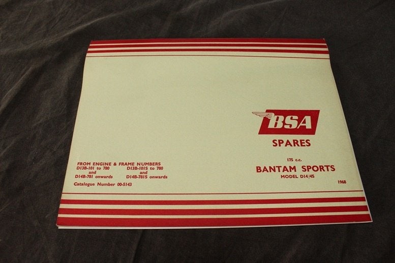 BSA Bantam Sports 175cc model D14 / 4S 1968 parts catalogue, Ophalen of Verzenden, Overige merken