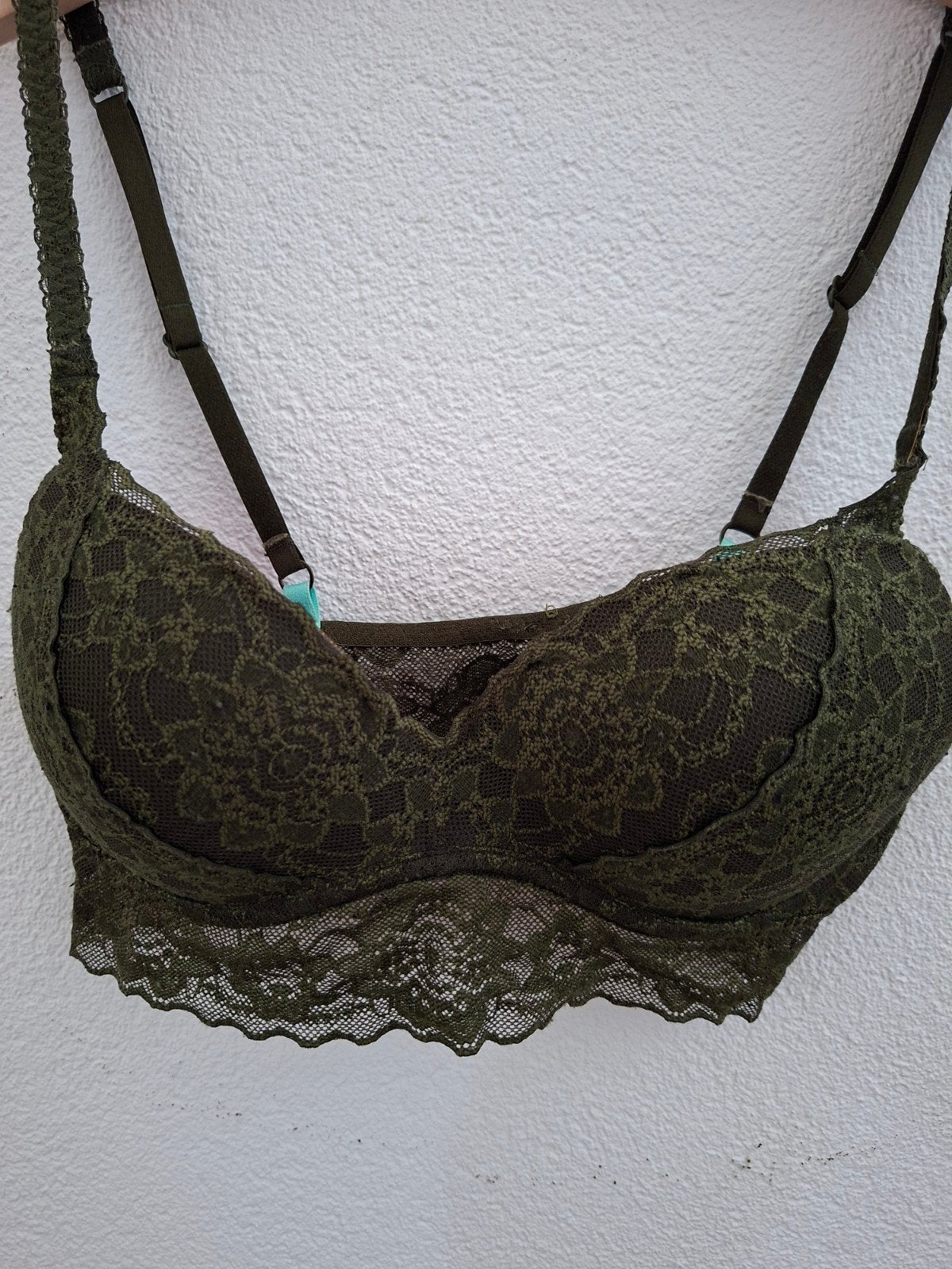 Victoria's Secret PINK Kanten Bralette - Maat S, Victoria's Secret PINK, Verzenden, Groen, BH
