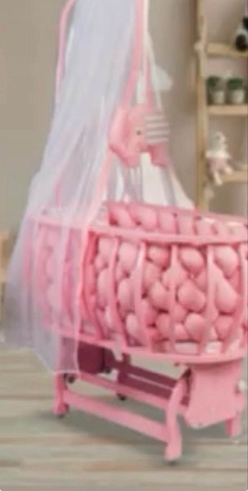 Prachtig roze kinderwiegje, Kinderen en Baby's, Babywiegjes en Ledikanten, Ophalen of Verzenden, Gebruikt, Wieg